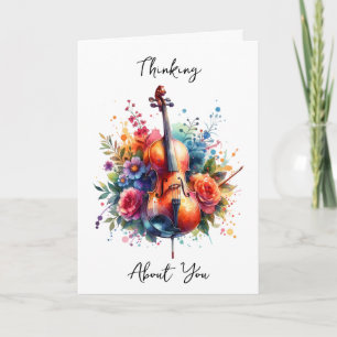 Carte Coucou d'aquarelle et fleurs À votre sujet