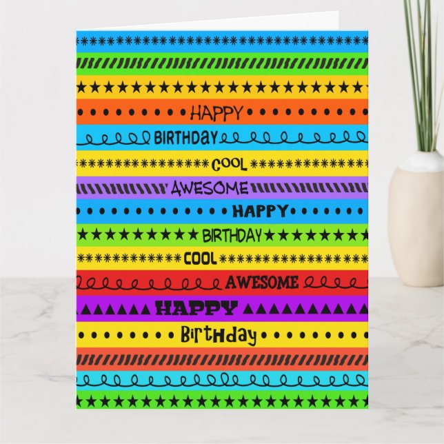 CARTE COULEUR AMUSANTE GRAND COOL SATISFAISANT ANNIVERSA (Devant)