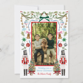 Carte couleur Aquarelle Décor de Noël