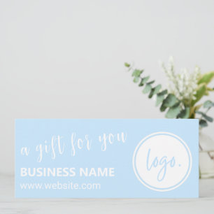 CARTE COULEUR BLEUE CLAIRE BUSINESS LOGO CADEAU CERTIFIC