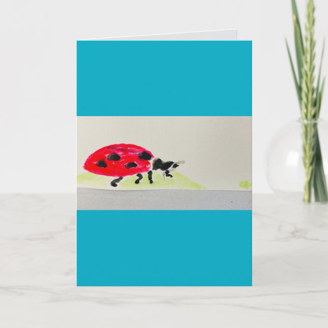 Carte Couleur d'aquarelle Ladybug : Joyeux anniversaire  (Devant)