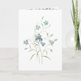 Carte couleur d'eau bleu romantique