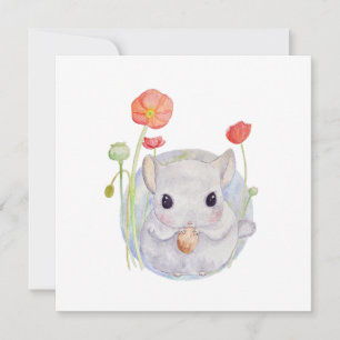Carte Couleur d'eau douce Bébé Chinchilla anniversaire