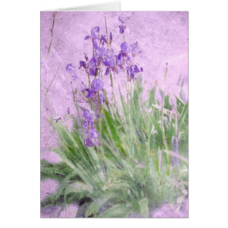 Carte couleur d'eau violet Irises