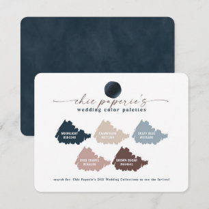 Carte couleur Mariage bleu foncé marine et bleu fo