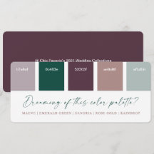 Carte couleur Mariage Emerald & Rose Gold