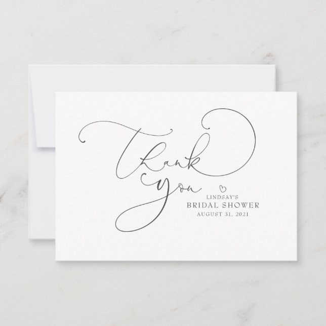 Carte Couleur modifiable Joli écriture Remerciement de m (Devant)