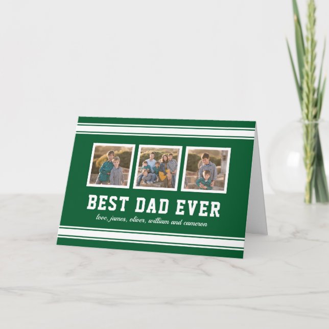 Carte Couleur modifiable Sporty Meilleur Papa Jamais Pho (Devant)