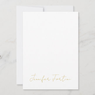 Carte Couleur Or Calligraphie Élégante Simple Nom