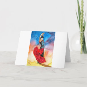 Carte Couleur pour aquarelle de DANSEUR de FLAMENCO