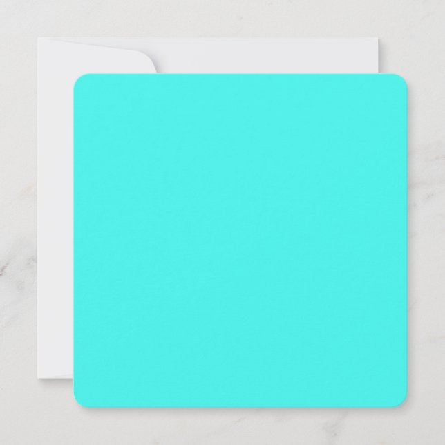 Carte Couleur Turquoise bleu Aqua enthousiaste (Devant)
