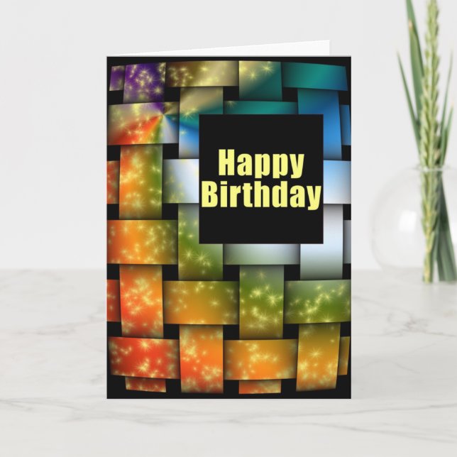 Carte Couleur Weave Joyeux anniversaire (Devant)