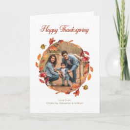 Carte Couleurs automnales Bon thanksgiving feuille photo