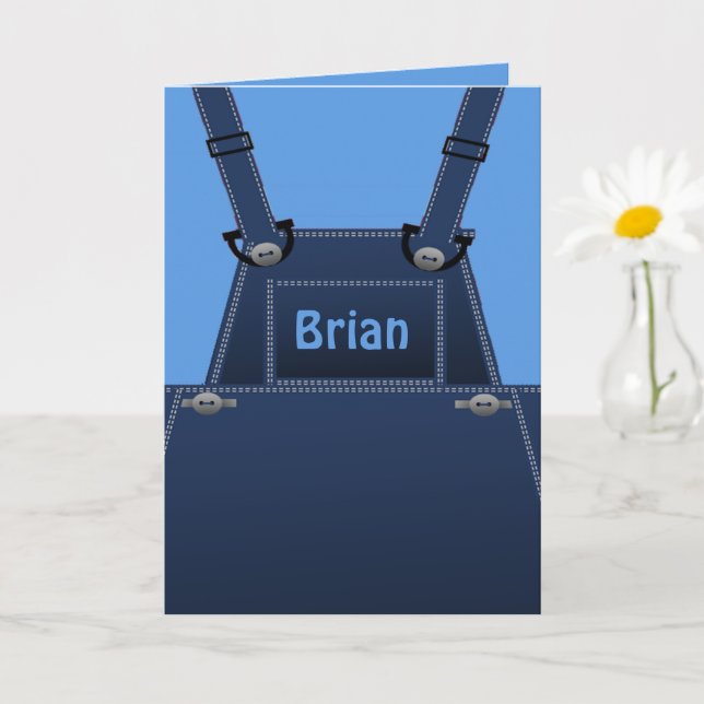 Carte Couleurs bleues country personnalisées (Petite plante)