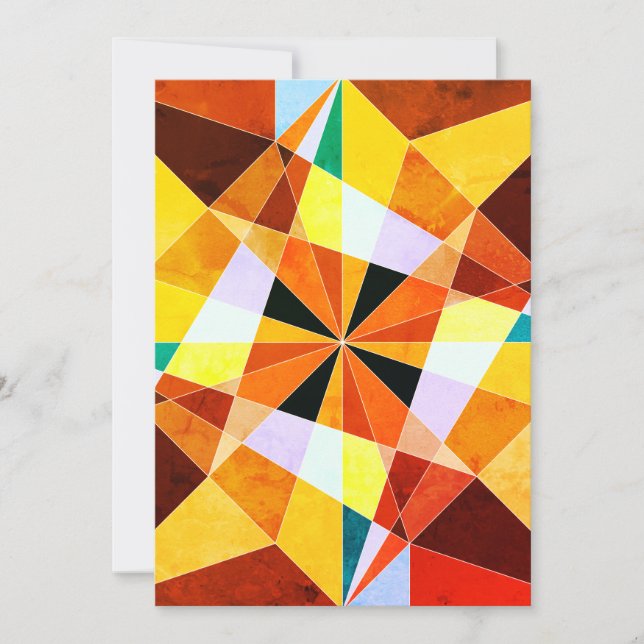 Carte Couleurs chaudes Cool formes géométriques angulair (Devant)