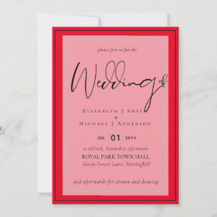 Carte Couleurs Mariages tendance BUDGET NOIR et ROUGE