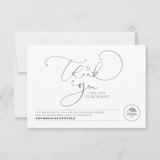 Carte Couleurs modifiables Élégant Merci d'affaires doux (Devant)