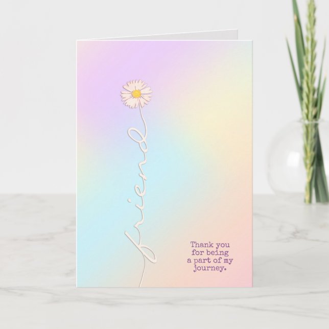 Carte couleurs pastel et marguerite pour ami merci (Devant)