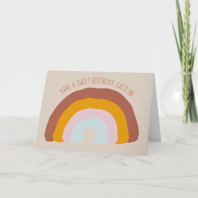 Carte Couleurs rétro Rainbow Doodle personnalisé (Devant)