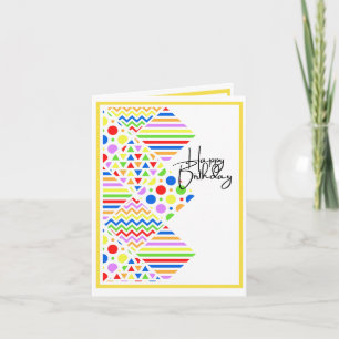 Carte Couleurs vives et Motifs - Anniversaire