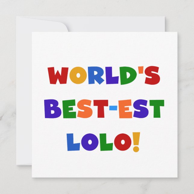 Carte Couleurs vives Meilleurs T-shirts et cadeaux Lolo (Devant)