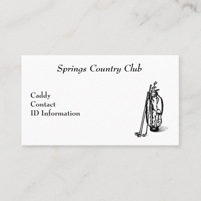 Carte Country Club Golf Caddy (Devant)