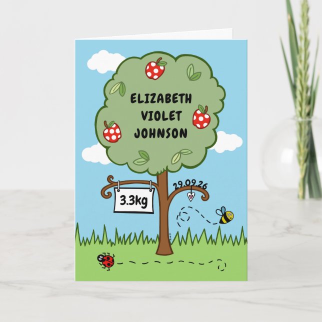 Carte Country Garden Apple Tree New Baby (Devant)