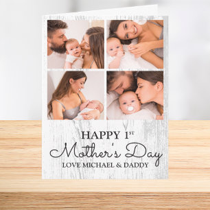 Carte Coupe photo moderne Happy First Mothers Day