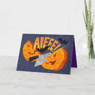 Carte Couper en deux une citrouille d'Halloween charmant