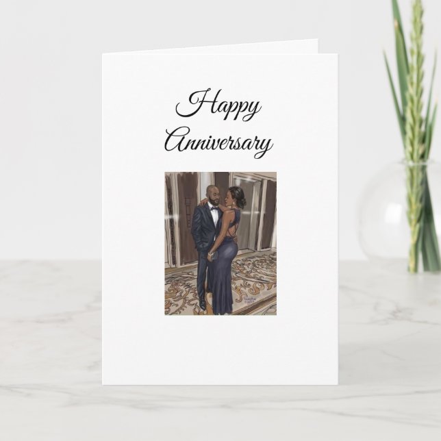 Carte Couple afro-américain - Anniversaire (Devant)