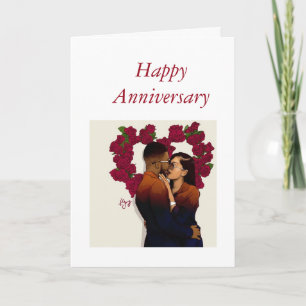 Carte Couple afro-américain - Anniversaire
