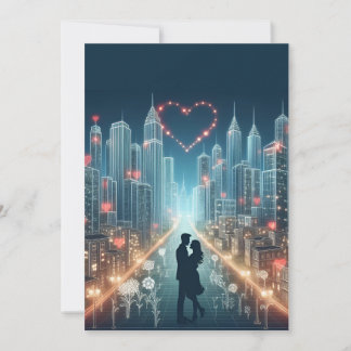 Carte Couple Amoureux Au Milieu D'Une Ville