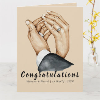 Carte Couple artistique se tenant par la main, cadeau de