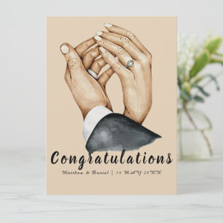 Carte Couple Artistiques Se Tenant la Main, Cadeau de No
