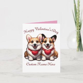 Carte couple Corgi Valentine