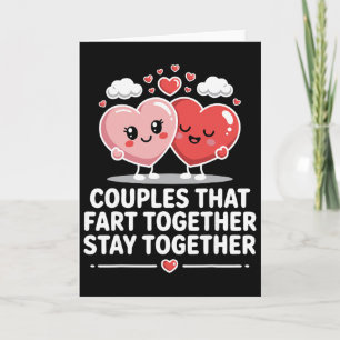 Carte Couple d'amour mignon Kawaii qui s'embrassent coeu