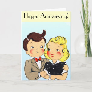 Carte Couple d'anniversaire vintage