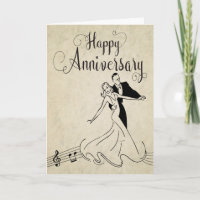 Couple dansant vintage pour un joyeux anniversaire