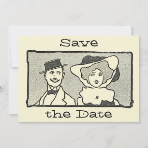 Carte Couple de caricature Vintage