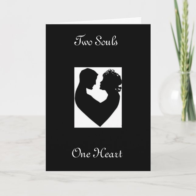 Carte Couple de cœur, Deux Âmes, Un Cœur (Devant)