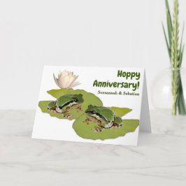 Carte Couple de grenouille de l'anniversaire drôle sur d
