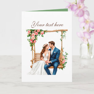 Carte Couple de mariage mignon personnalisable