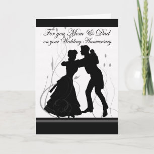 Carte Couple de parents dansant pour leur anniversaire