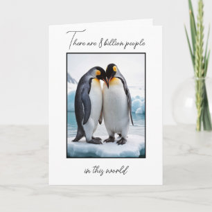 Carte Couple De Pingouin Anniversaire Sur Un Iceberg