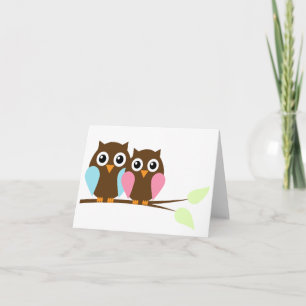 Carte Couple d'hibou sur une branche