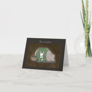 Carte Couple d'ours et de lapin Vous êtes ma maison Anni
