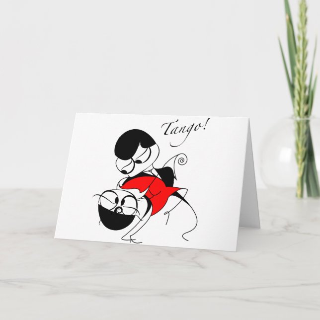 Carte couple effectuant une étape tango (Devant)