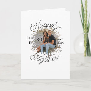 CARTE COUPLE ENSEMBLE 30 ANS ANNIVERSAIRE PHOTO ANNÉE
