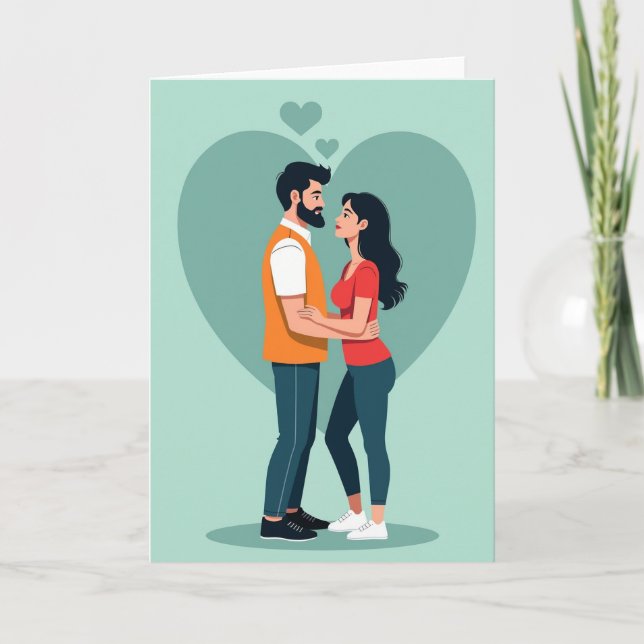 Carte Couple Hearts Love Card (Devant)
