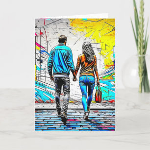 Carte Couple Holding Hands Street Art   Love You Lots